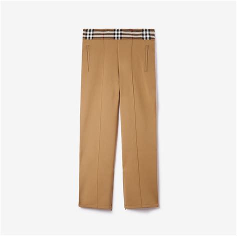 burberry check trim jogging pants.